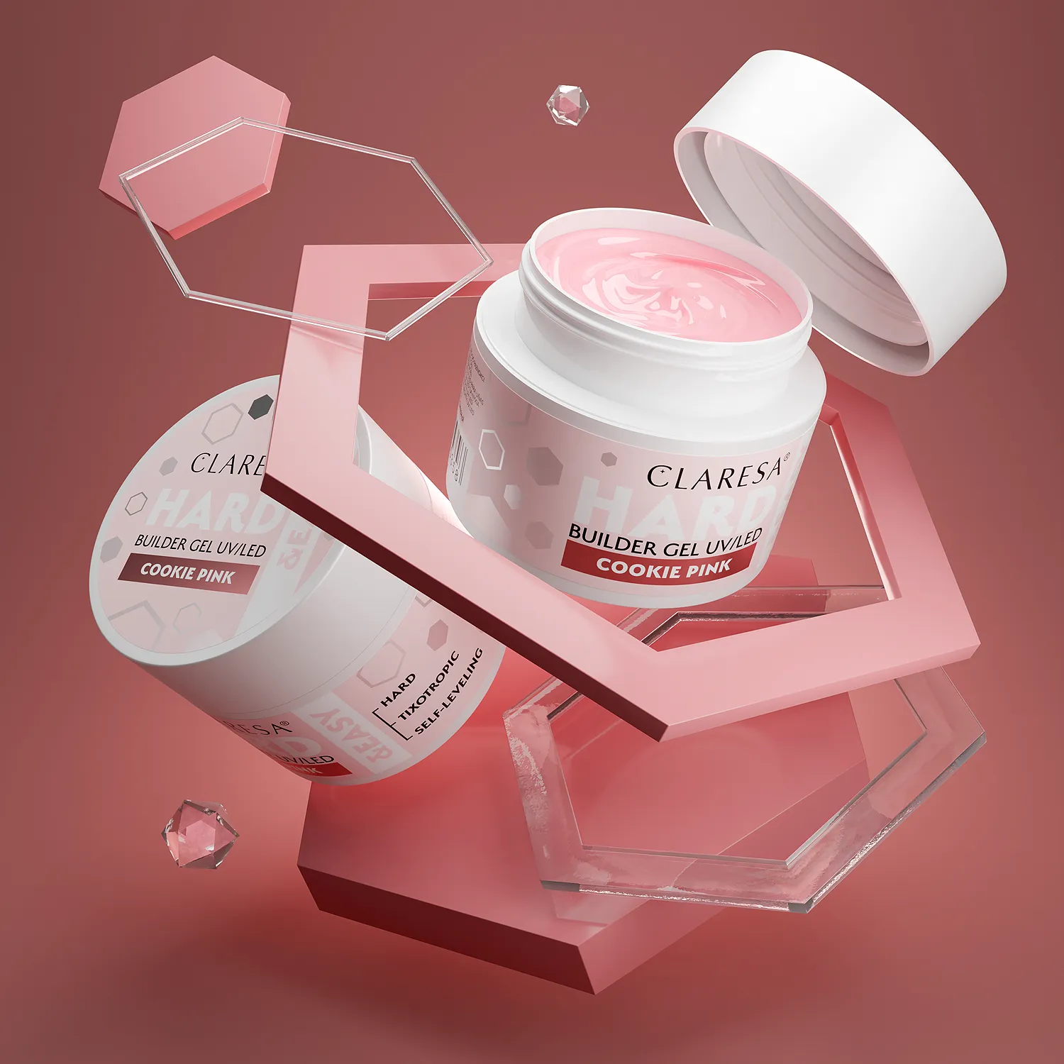 Claresa HARD&EASY GRADILNI GEL COOKIE PINK - slika 3