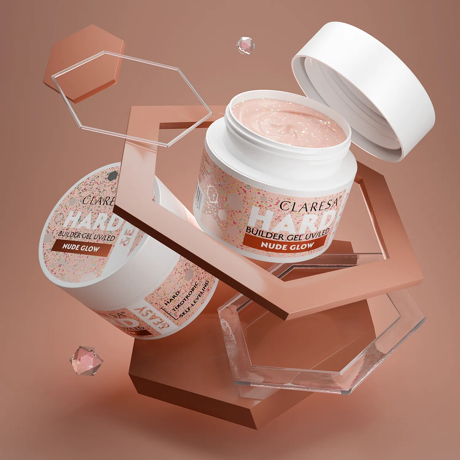 Claresa HARD&EASY GRADILNI GEL NUDE GLOW - slika 4